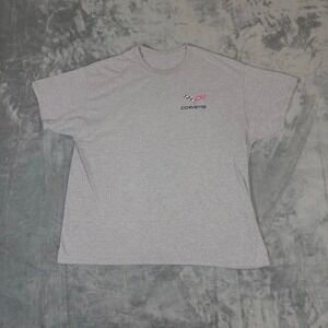 Corvette Graphic T-Shirt Mens XL Gray Short Sleeve C6 Logo Sporty Car Tee